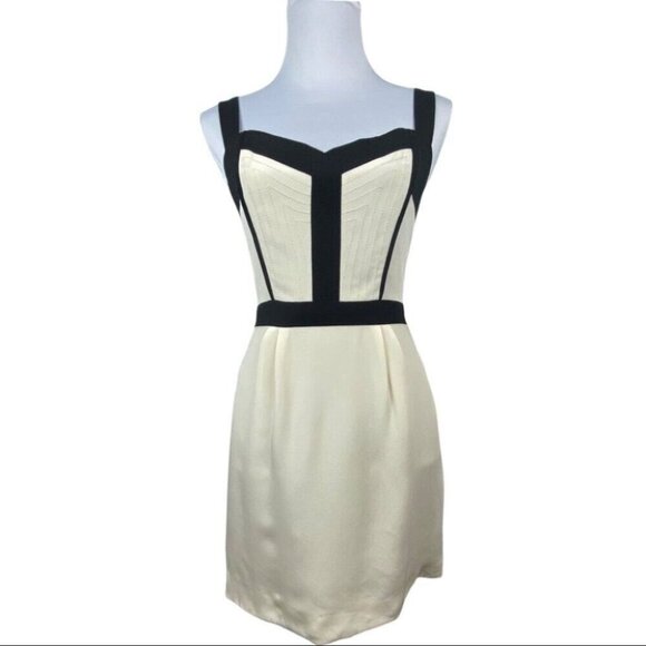 Rebecca Minkoff Women's NWT Ivory Silk Sweetheart Neck Luxury Party Mini Dress 4 - Picture 1 of 12